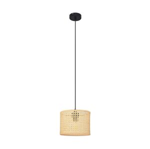 Lustr na lanku ALBA 1xE27/60W/230V pr. 20 cm ratan/černá
