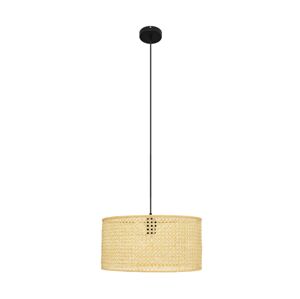Lustr na lanku ALBA 1xE27/60W/230V pr. 40 cm ratan/černá