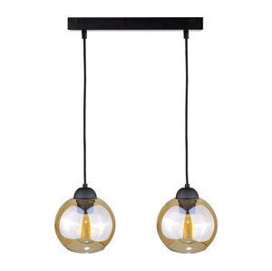 Keter Lighting Lustr na lanku AMBRE BLACK 2xE27/60W/230V
