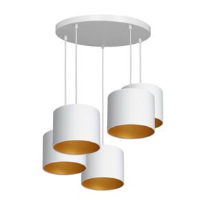 Lustr na lanku ARDEN 5xE27/60W/230V bílá/zlatá