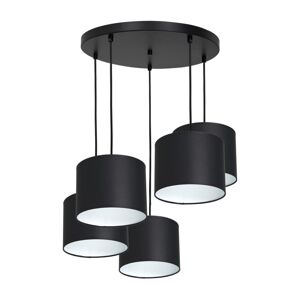 Lustr na lanku ARDEN 5xE27/60W/230V černá/bílá