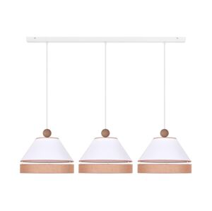 Lustr na lanku AVIGNON 3xE27/15W/230V bílá/hnědá
