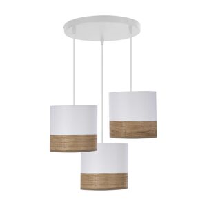 Lustr na lanku BIANCO 3xE27/40W/230V bílá/hnědá