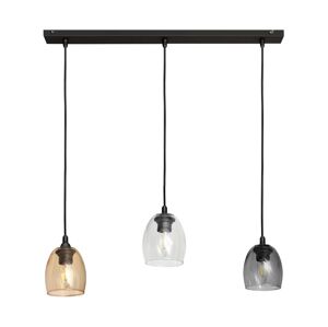 Lustr na lanku BRILLANT 3xE27/15W/230V béžová/čirá/šedá