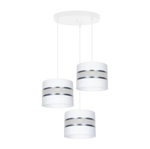 Lustr na lanku CORAL 3xE27/60W/230V bílá/chrom pr. 45 cm