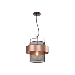 Lustr na lanku FIBA 1xE27/60W/230V rose gold/černá