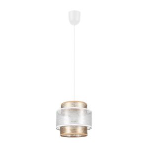 Lustr na lanku GABI 1xE27/60W/230V zlatá/bílá pr. 20 cm
