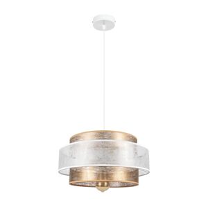 Lustr na lanku GABI 1xE27/60W/230V zlatá/bílá pr. 40 cm