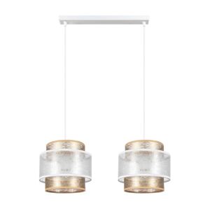 Lustr na lanku GABI 2xE27/60W/230V zlatá/bílá