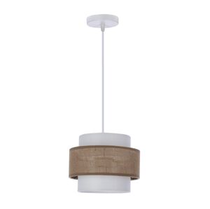 Lustr na lanku JUTA 1xE27/40W/230V hnědá/bílá