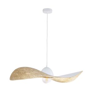 Lustr na lanku KAPELLO 1xE27/60W/230V pr. 76 cm bílá/zlatá