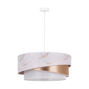 Lustr na lanku KOBO 1xE27/15W/230V bílá/rosegold