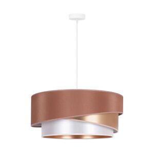 Lustr na lanku KOBO 1xE27/15W/230V měděná/rosegold/bílá