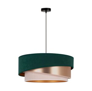 Lustr na lanku KOBO 1xE27/15W/230V zelená/rosegold/krémová