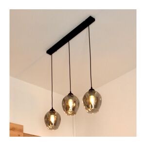 Lustr na lanku LILI 3xE27/15W/230V černá/šedá
