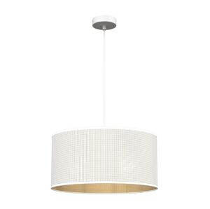 Lustr na lanku LOFT SHADE 1xE27/60W/230V pr. 40 cm bílá/zlatá
