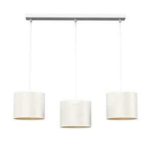 Lustr na lanku LOFT SHADE 3xE27/60W/230V bílá/zlatá
