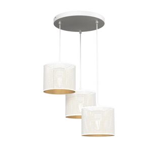 Lustr na lanku LOFT SHADE 3xE27/60W/230V bílá/zlatá