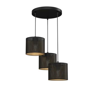 Lustr na lanku LOFT SHADE 3xE27/60W/230V černá/zlatá