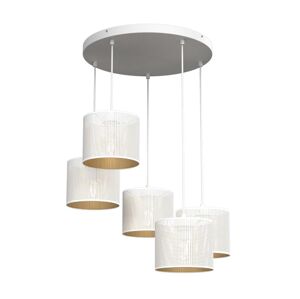 Lustr na lanku LOFT SHADE 5xE27/60W/230V bílá/zlatá