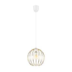 Lustr na lanku MATT 1xE27/60W/230V bílá/zlatá