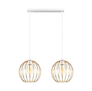 Lustr na lanku MATT 2xE27/60W/230V bílá/měděná