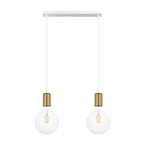 Lustr na lanku MIROS 2xE27/60W/230V bílá/zlatá