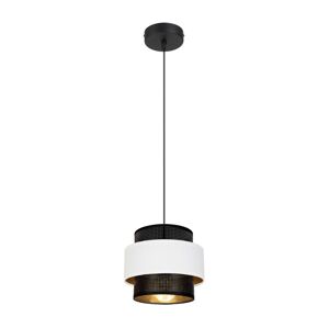 Lustr na lanku NESS 1xE27/60W/230V černá/bílá