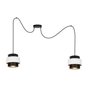 Lustr na lanku NESS 2xE27/60W/230V pavouk černá/bílá