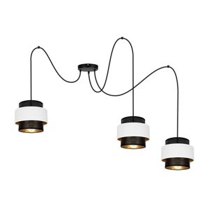Lustr na lanku NESS 3xE27/60W/230V pavouk černá/bílá
