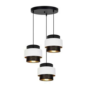 Lustr na lanku NESS 3xE27/60W/230V pr. 45 cm černá/bílá