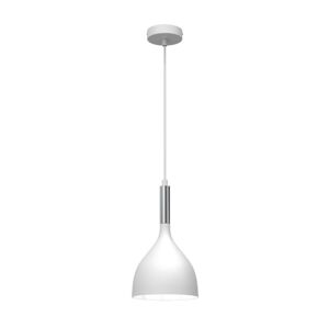 Lustr na lanku NOAK 1xE27/60W/230V bílá/lesklý chrom