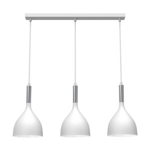 Lustr na lanku NOAK 3xE27/60W/230V bílá/lesklý chrom