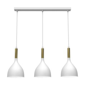 Lustr na lanku NOAK 3xE27/60W/230V bílá/zlatá