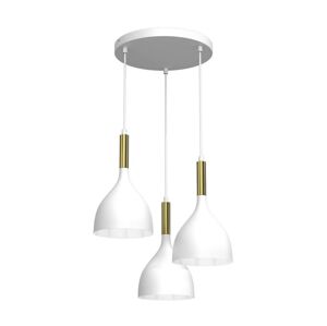 Lustr na lanku NOAK 3xE27/60W/230V bílá/zlatá