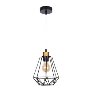 Lustr na lanku PRIMO 1xE27/60W/230V černá/zlatá