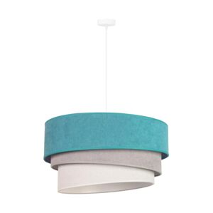 Lustr na lanku TRIO 1xE27/15W/230V tyrkysová/šedá/bílá