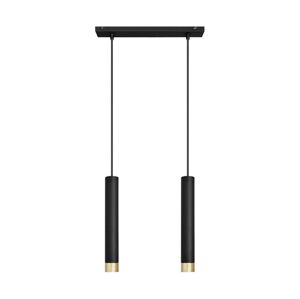 Lustr na lanku TUBA 2xE27/60W/230V černá/zlatá