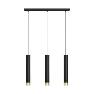 Lustr na lanku TUBA 3xE27/60W/230V černá/zlatá