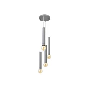 Lustr na lanku TUBA 4xE27/15W/230V šedá