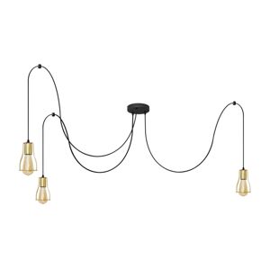Lustr na lanku TUBE LONG 3xGX53/10W/230V černá/zlatá