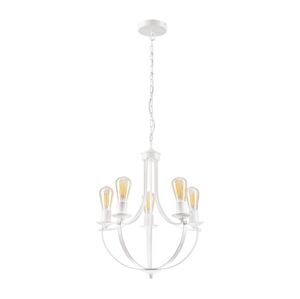 Lustr na řetězu GINA 5xE27/60W/230V bílá