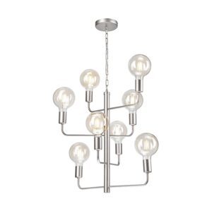 Lustr na řetězu ORLANDO 8xE27/60W/230V stříbrná LM 8.147