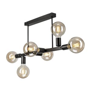 Lustr na tyči ASTRID 6xE27/60W/230V černá