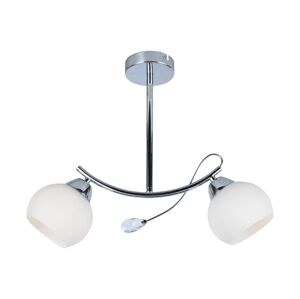 Lustr na tyči CONNOR 2xE27/15W/230V lesklý chrom/bílá