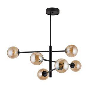 Lustr na tyči ORO 6xG9/12W/230V černá/zlatá