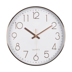 Nástěnné hodiny 1xAA 29 cm bílá/rose gold
