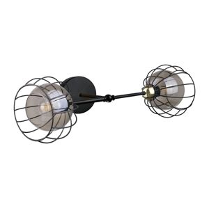 Keter Lighting Nástěnné svítidlo SOLO BLACK 2xE27/60W/230V černá/zlatá