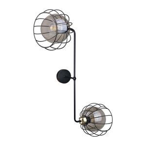 Keter Lighting Nástěnné svítidlo SOLO BLACK 2xE27/60W/230V černá/zlatá