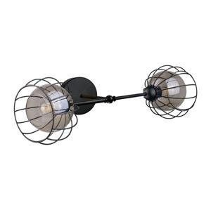 Keter Lighting Nástěnné svítidlo SOLO BLACK 2xE27/60W/230V